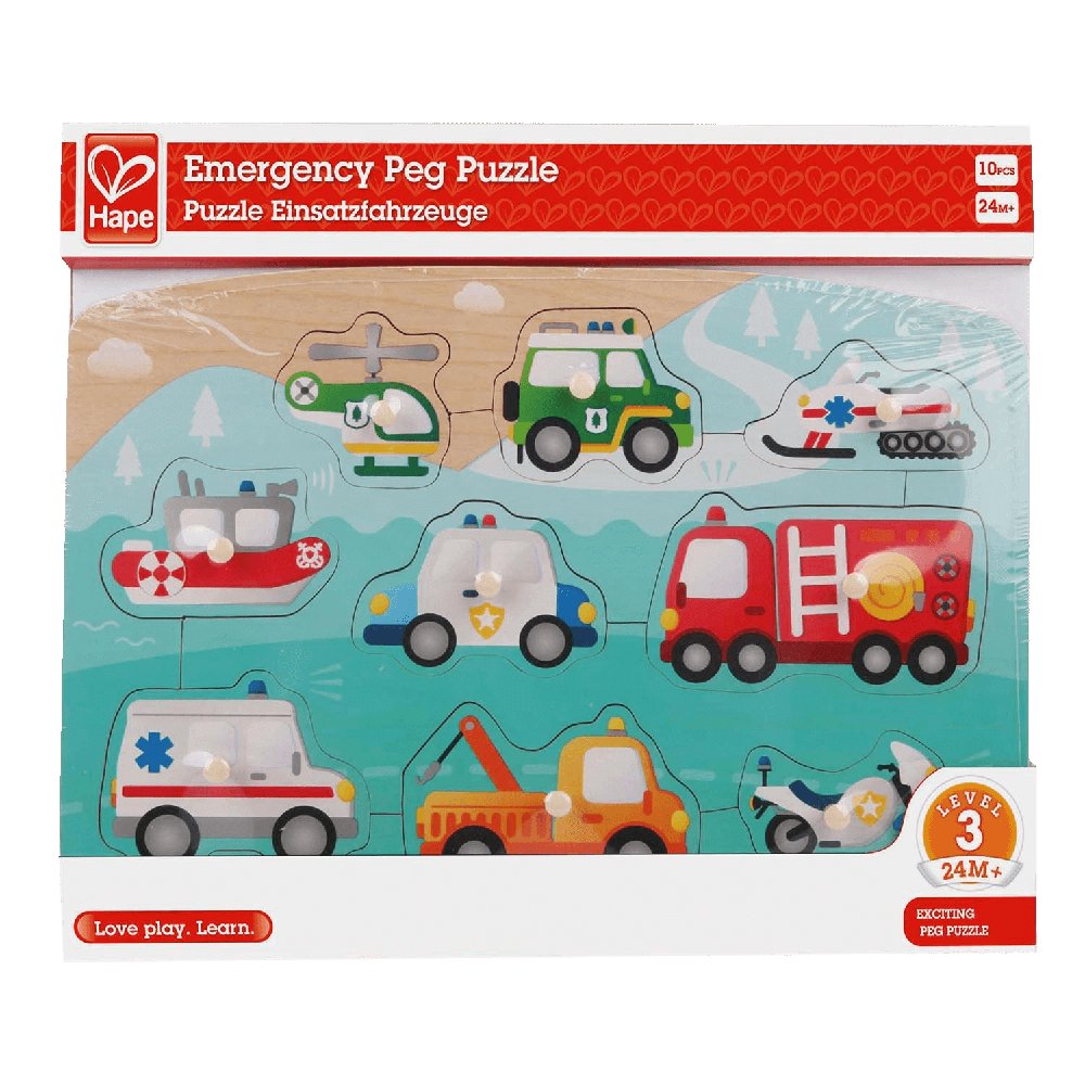 Puzzle, klockowe, Pojazdy Ratunkowe, 10 el.