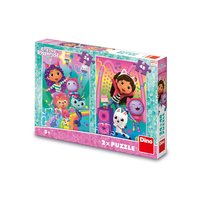 Puzzle Koci Domek Gabi Disco Party 2 układanki 24 i 48 el dla dzieci 3 ...
