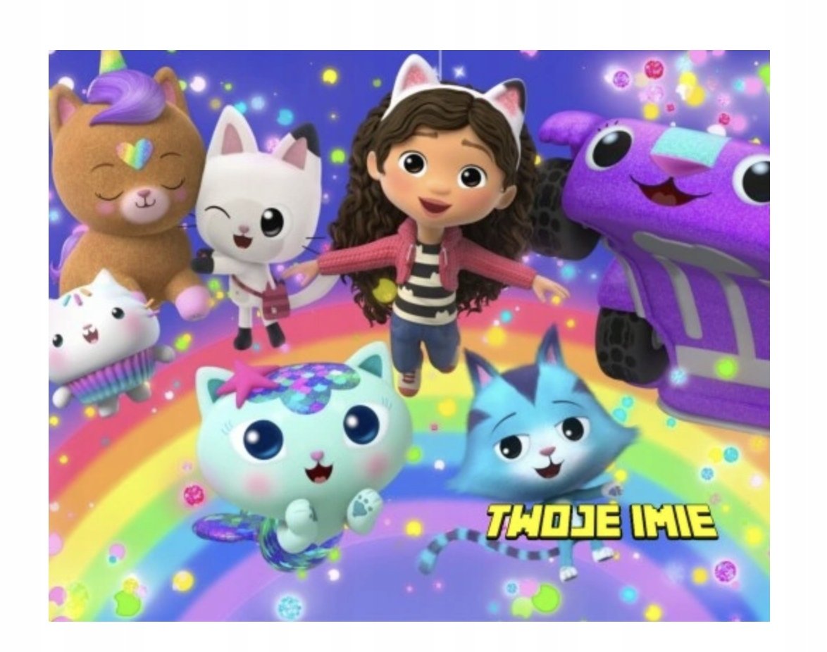 Puzzle KOCI DOMEK GABI GABBYS A3 252 el z Nadrukiem + IMIĘ Pudełko 21 ...