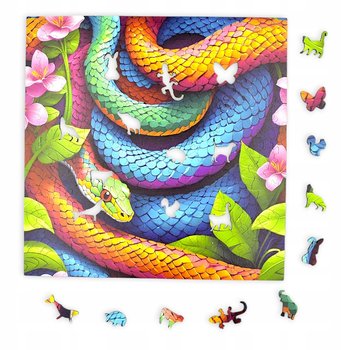 Puzzle Kolorowy Wąż Mruu&Pruu 25 x 25 cm 150 elementów Układanka drewniana - Mruu&Pruu