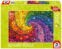 Puzzle, Kolorowy wir kwiatów i motyli, 2000 el. Schmidt