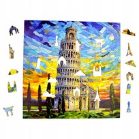 Puzzle Krzywa Wieża w Pizie Mruu&Pruu 25 x 25 cm 150 el Układanka drewniana