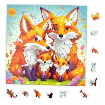 Puzzle Liski Mruu&Pruu 25 x 25 cm 150 elementów Układanka drewniana - Mruu&Pruu