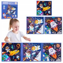 Puzzle Magnetyczne Kosmos Astronauta Misiek Książka 3w1 Edukacyjne 75 el Inna marka