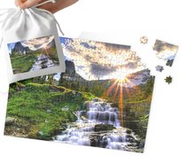 PUZZLE - PIĘKNE WIDOKI GÓRY NATURA PREZENT 192el + WORECZEK
