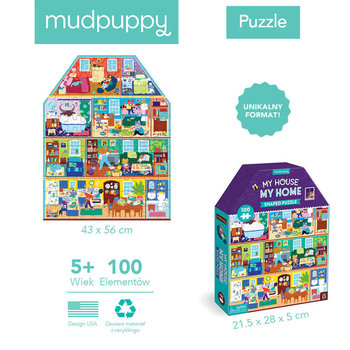 Puzzle podłogowe, Mudpuppy, Mój dom, 100 el. - Mudpuppy