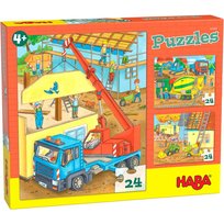 Puzzle Prace na budowie 3w1 Haba