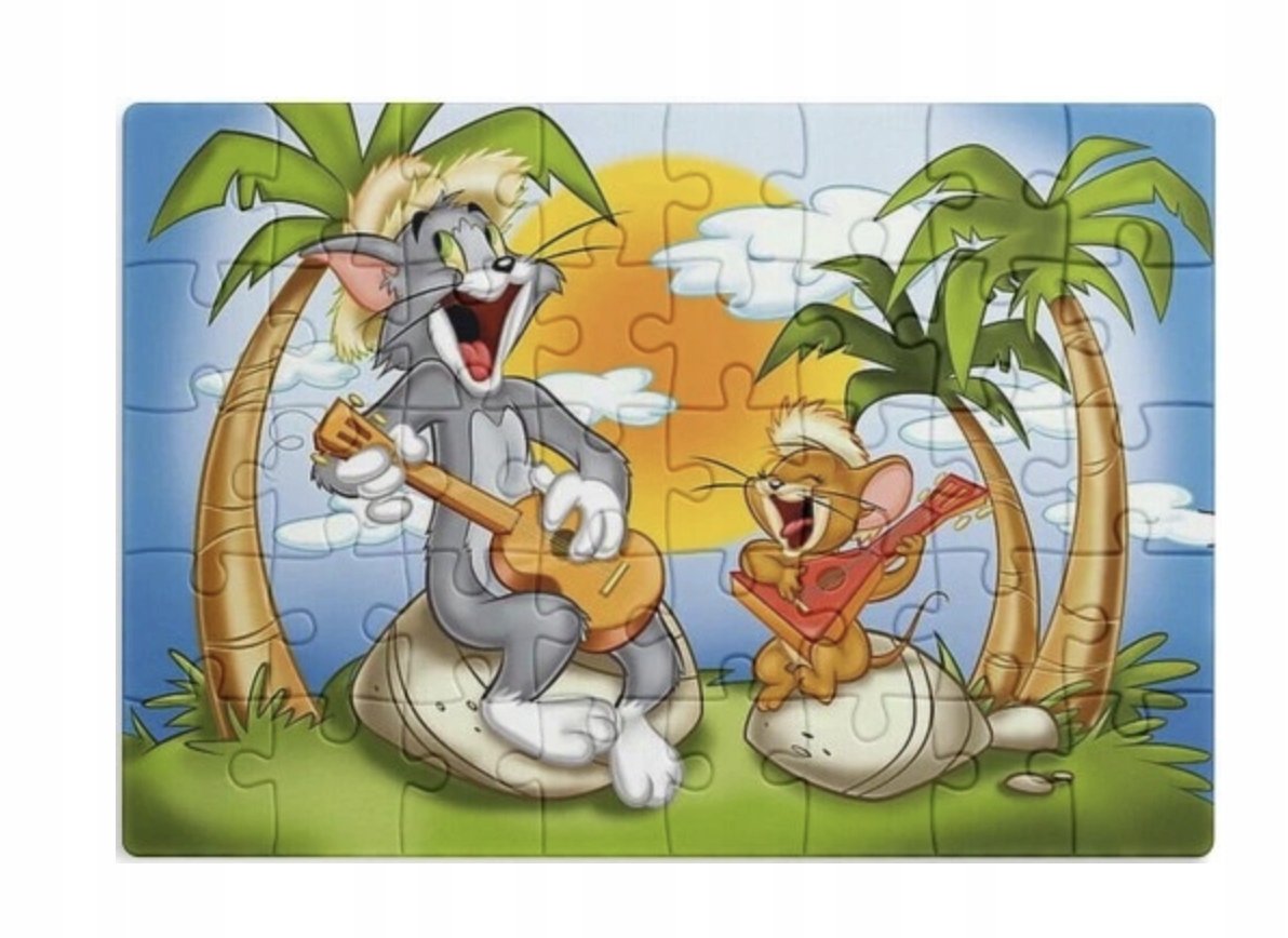 PUZZLE TOM I JERRY KOT MYSZKA BAJKA A3 252 el z Nadrukiem + IMIĘ #81 ...