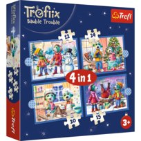 Puzzle, Trefl, 4w1, U Treflików pada śnieg, 12-15-20-24 el. Trefl