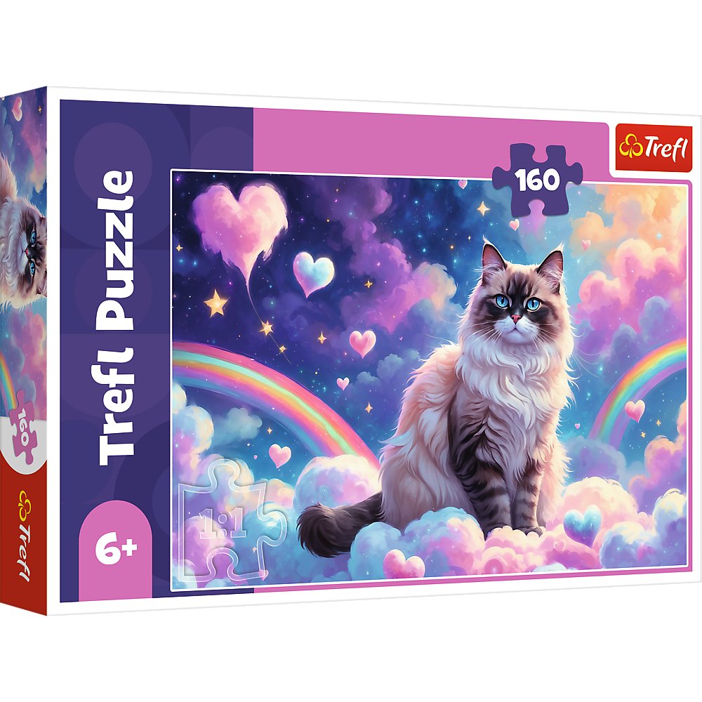 Trefl - Puzle con Efecto 3D, Dinosaurio - 160 Piezas - 40 Aniversario de Trefl, Puzle de Colores con Animales, para niños a Partir de 6 años