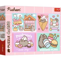 Puzzle, Trefl, Poznajcie Pusheena, 4x250 el. Trefl