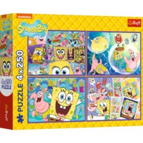 Puzzle, Trefl, Szalony świat Sponge Boba, 4x250 el. Trefl