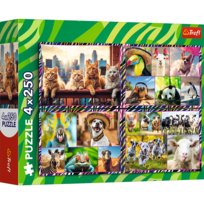Puzzle, Trefl, Zabawne zwierzaki, 4x250 el. Trefl