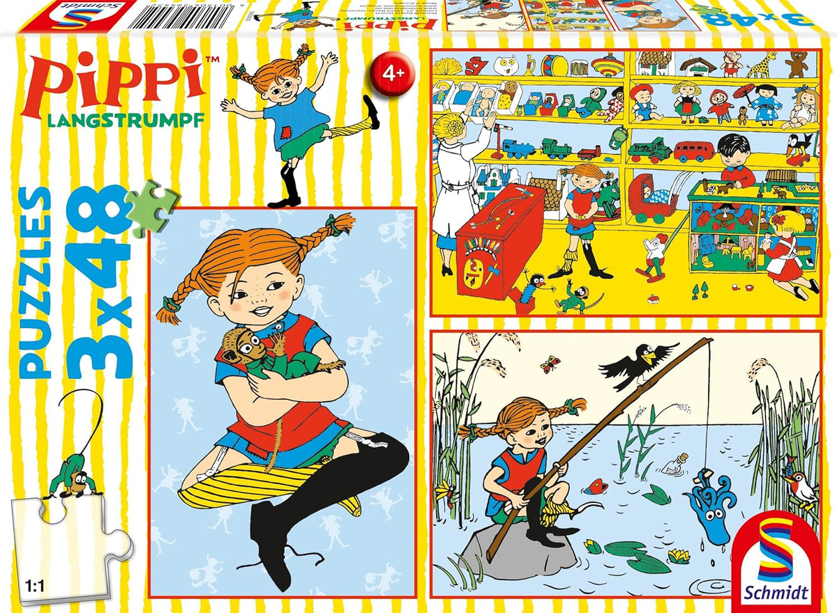 Zdjęcia - Puzzle i mozaiki Schmidt Puzzle Układanka 3 W 1 Dla Dzieci 4+ Z Serii Pippi Langstrumpf Zabawne Sce 