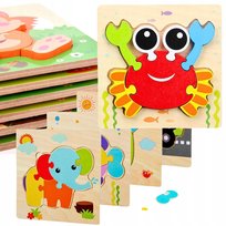 Puzzle Wood Układanka Edukacyjna Dla Dzieci Zwierzęta Puzli Drewniane