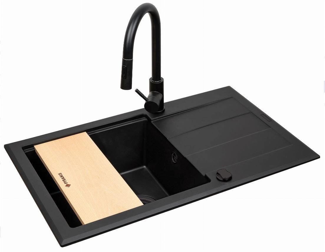 PYRAMIS Zlewozmywak 78x48 SPARTA PLUS LUX 1B1D, Bateria IDEA volcano, k ...