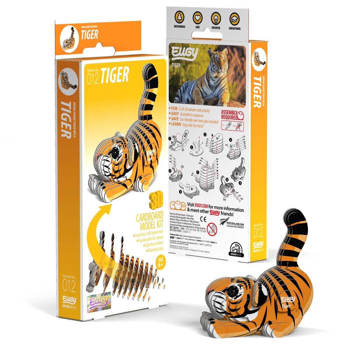 Фото - 3D-пазл EKO Qelements, Układanka 3D Tygrys Eugy 