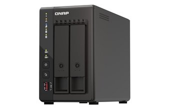 Qnap TS-253E-8G, Tower, 2 x 2.5"/3.5" SATA, Intel Celeron J6412 4C/4T, 8 GB DDR4 onboard not expandable, 2 x 2.5GbE, External adapter (PSU) - QNAP