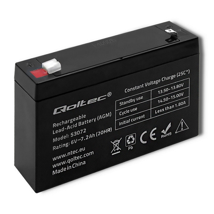 Qoltec AGM battery, 12V, 17Ah