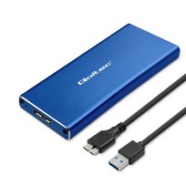 Qoltec Aluminiowa Obudowa Kieszeń na dysk M.2 SSD SATA NGFF USB 3.0 Super speed 5Gb/s 2TB Niebieski Qoltec