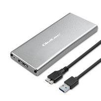 Qoltec Aluminiowa Obudowa Kieszeń na dysk M.2 SSD SATA NGFF USB 3.0 Super speed 5Gb/s 2TB Srebrny Qoltec
