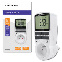 Qoltec Elektroniczny Programator Czasowy Pc0628 | 3680W | 16A | Lcd Qoltec