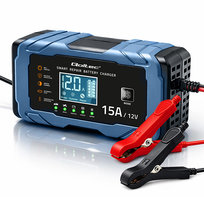 Qoltec Inteligentna mikroprocesorowa ładowarka 12V 15A | Prostownik z funkcją naprawy | AGM GEL LiFePO4 | 9- stopniowe ładowanie Qoltec
