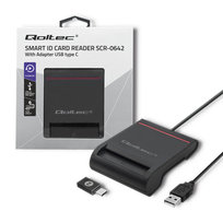 Qoltec Inteligentny Czytnik Chipowych Kart Id Scr-0642 Usb 2.0 + Adapter Usb Typ C Qoltec