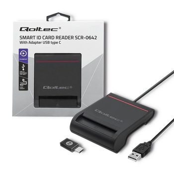 Qoltec Inteligentny Czytnik Chipowych Kart Id Scr-0642 Usb 2.0 + Adapter Usb Typ C - Qoltec