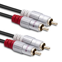 Qoltec Kabel 2x RCA męski / 2x RCA męski | 3m | Czarny Qoltec