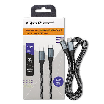 Qoltec Kabel Usb 2.0 Typ C Usb 2.0 Typ C 100W Qc 3.0 Pd 1.5M Czarny - Qoltec