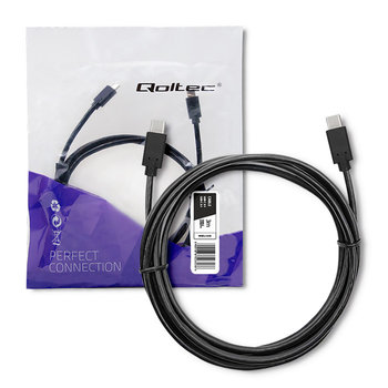 Qoltec Kabel Usb 3.1 Typ C Męski | Usb 3.1 Typ C Męski | 3M | Czarny - Qoltec