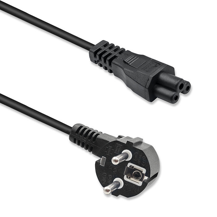 Qoltec Kabel Zasilający Kątowy Schuko | Iec C5 | Koniczynka | 3X1.0Mm² | 1.5M