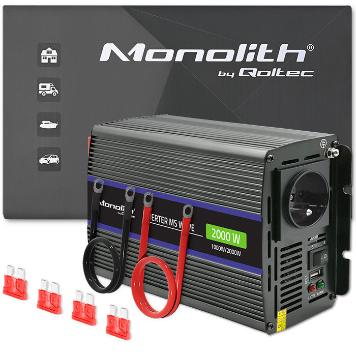 Qoltec Przetwornica Napięcia Monolith 2000 Ms Wave | 12V Na 230V | 1000 ...