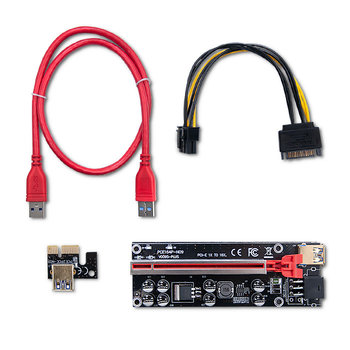 Qoltec Riser Pci-E 1X - 16X Usb 3.0 Ver. 009S Plus Sata / Pci-E 6 Pin - Qoltec