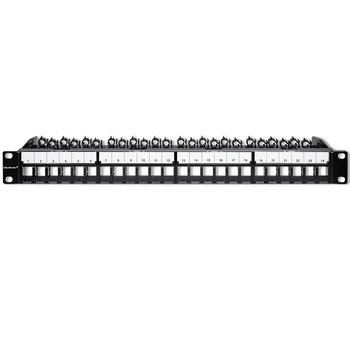 Qoltec Solidny stalowy Patch panel do szaf RACK 19'' 24 porty 1U UTP Czarny - Qoltec
