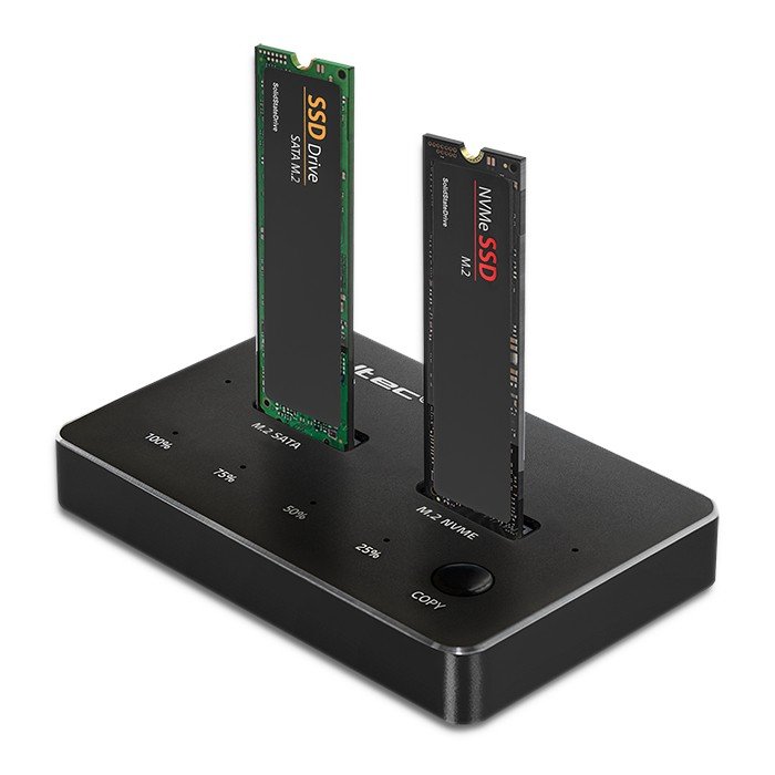 Qoltec Stacja dokująca dysków SSD M.2 | NVMe| SATA | USB-C | DUAL 2 x ...