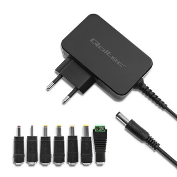 Qoltec Uniwersalny Zasilacz Sieciowy 30W 12V 2.5A 7 Wtyczek - Qoltec