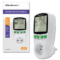 Qoltec Watomierz Licznik Zużycia Energii Pm0627 Z Historią Pomiaru| 3680W | 16A | Lcd Qoltec