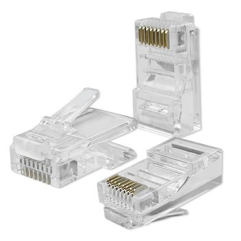 Qoltec Wtyk przelotowy złącze RJ45 CAT6 UTP Pass Through Pozłacane styki 10 sztuk - Qoltec