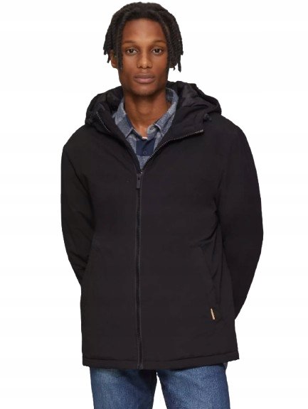 QS QS CZARNA KURTKA SOFTSHELL Z PODSZEWKĄ I KAPTUREM XXL J9A
