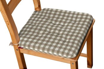 Quadro Siedzisko Olek na krzesło, beżowo biała kratka (1,5x1,5cm), 42x41x3,5 cm - Dekoria