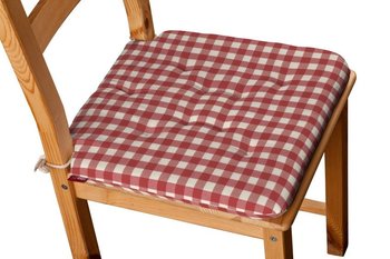 Quadro Siedzisko Olek na krzesło, czerwono biała kratka (1,5x1,5cm), 42x41x3,5 cm - Dekoria