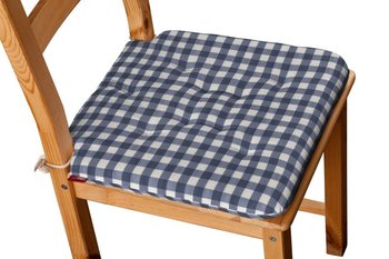 Quadro Siedzisko Olek na krzesło, granatowo biała kratka (1,5x1,5cm), 42x41x3,5 cm - Dekoria