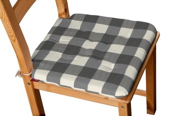 Quadro Siedzisko Olek na krzesło, szaro biała krata (5,5x5,5cm), 42x41x3,5 cm - Dekoria