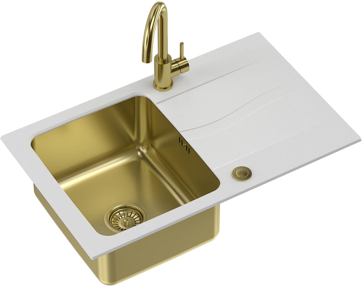 Quadron Michael 111 Limited Edition zlewozmywak alabaster/złoty z