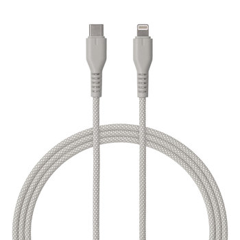 QUALO kabel nylonowy USB-C - Lightning 1,5m 2,4A szary QKN-CL-18 - TelForceOne S.A.