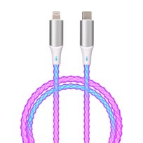 Qualo Kabel Świecący Usb-C-Lightning 1M 3A Biało/Srebrny Qcs-Cl-00 Qualo
