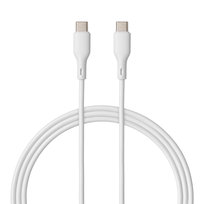 QUALO Recycling kabel USB-C - USB-C 1,5m 3A biały QRC-CC-00