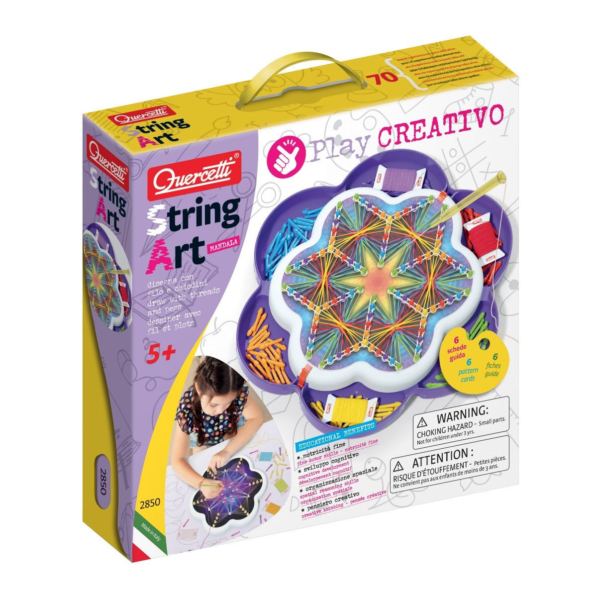 Quercetti, zestaw kreatywny String Art Mandala-Zdjęcie-0